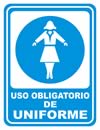 GS-521 SEÑALAMIENTO DE USO OBLIGATORIO DE UNIFORME DAMA